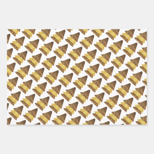 Leopard Golden Christmas Tree Muster Geschenkpapier Set (Vorderseite 3)