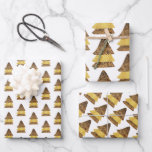 Leopard Golden Christmas Tree Muster Geschenkpapier Set<br><div class="desc">Muster</div>
