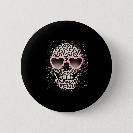 Leopard Gothic Skull Cool Skeleton Cheetah Button (Vorderseite)