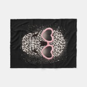 Leopard Gothic Skull Cool Skeleton Cheetah Fleecedecke (Vorderseite (Horizontal))