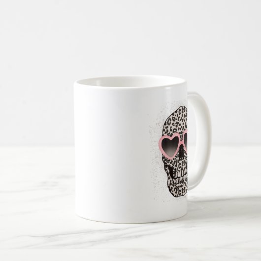 Leopard Gothic Skull Cool Skeleton Cheetah Kaffeetasse (VorderseiteRechts)