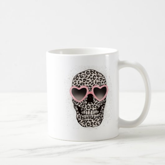 Leopard Gothic Skull Cool Skeleton Cheetah Kaffeetasse (Rechts)