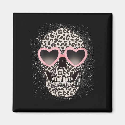 Leopard Gothic Skull Cool Skeleton Cheetah Magnet (Vorne)