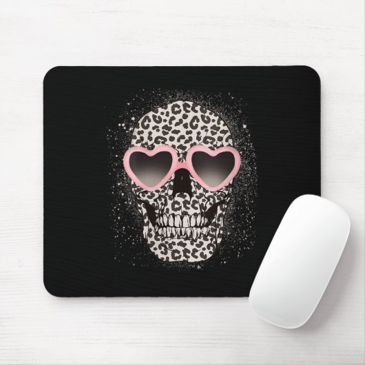 Leopard Gothic Skull Cool Skeleton Cheetah Mousepad (Mit Mouse)