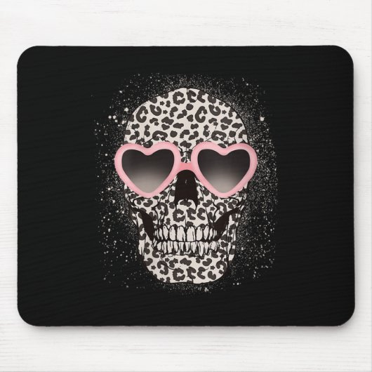 Leopard Gothic Skull Cool Skeleton Cheetah Mousepad (Vorne)