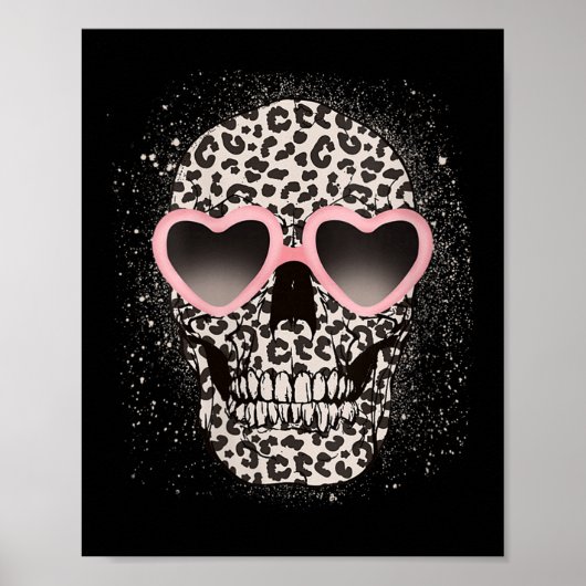 Leopard Gothic Skull Cool Skeleton Cheetah Poster (Vorne)