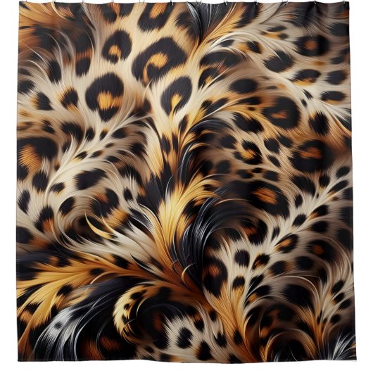 Leopard Grace: Füge den wilden Charme in die Bedti Duschvorhang (Vorderseite)