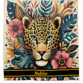 Leopard Grace: Lebendige Zweigstelle Duschvorhang (Vorderseite)
