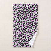 Leopard Grau Pink Schwarz Badhandtuch Set (Handtuch)