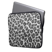 Leopard-grauer und hellgrauer Druck Laptopschutzhülle (Vorderseite Links)