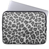Leopard-grauer und hellgrauer Druck Laptopschutzhülle (Vorderseite)