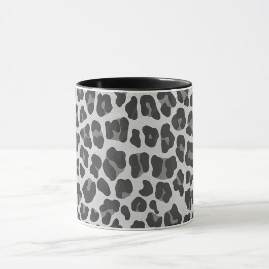 Leopard-grauer und hellgrauer Druck Tasse (Zentrum)