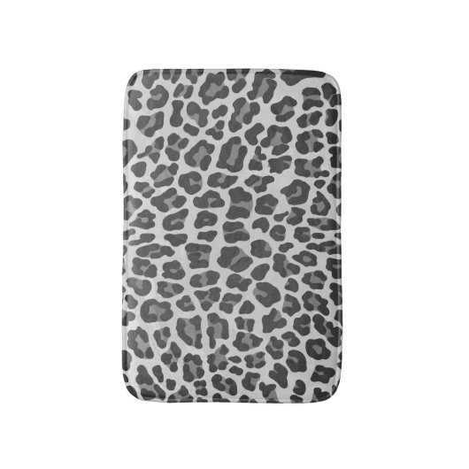 Leopard Gray and Light Gray Print Badematte (Vorderseite Vertikal)