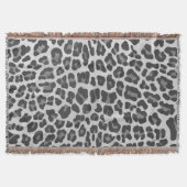 Leopard Gray and Light Gray Print Decke (Vorderseite)