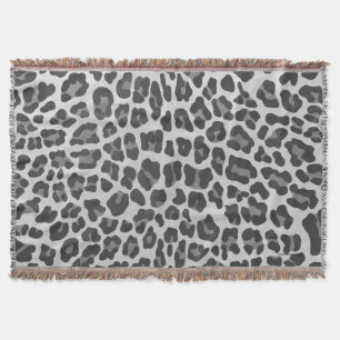 Leopard Gray and Light Gray Print Decke