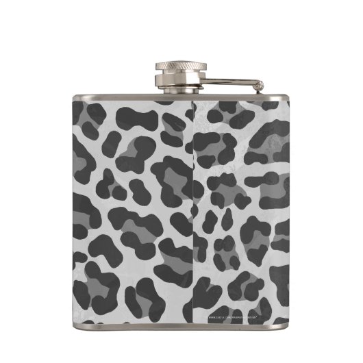 Leopard Gray and Light Gray Print Flachmann (Rückseite)