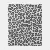 Leopard Gray and Light Gray Print Fleecedecke (Vorderseite)