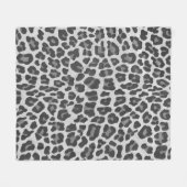 Leopard Gray and Light Gray Print Fleecedecke (Vorderseite (Horizontal))