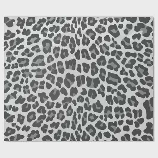 Leopard Gray and Light Gray Print Geschenkpapier (Flach)