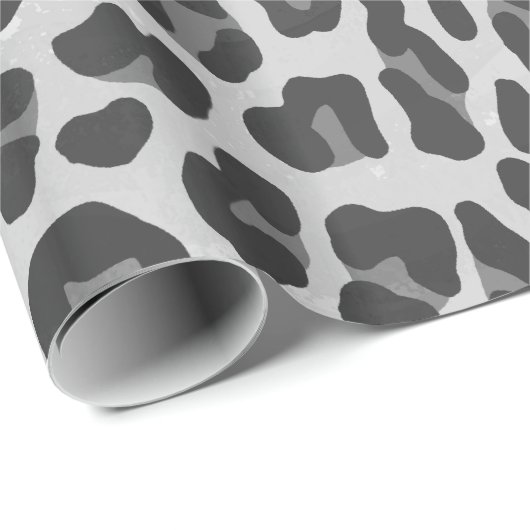 Leopard Gray and Light Gray Print Geschenkpapier (Rolleneckpunkt)