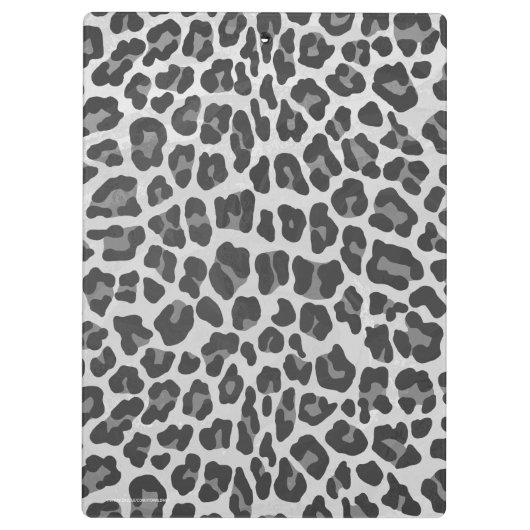 Leopard Gray and Light Gray Print Klemmbrett (Rückseite)