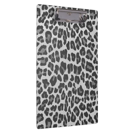 Leopard Gray and Light Gray Print Klemmbrett (Rechts)