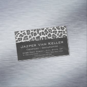 Leopard Gray and Light Gray Print Magnetische Visitenkarte (Beispiel)