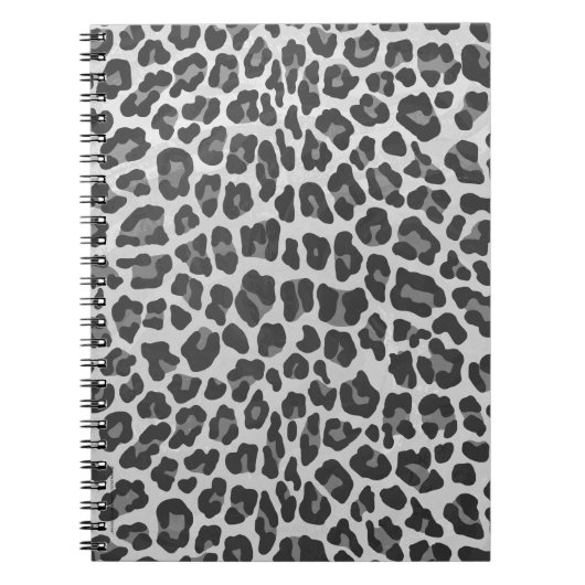 Leopard Gray and Light Gray Print Notizblock (Vorderseite)