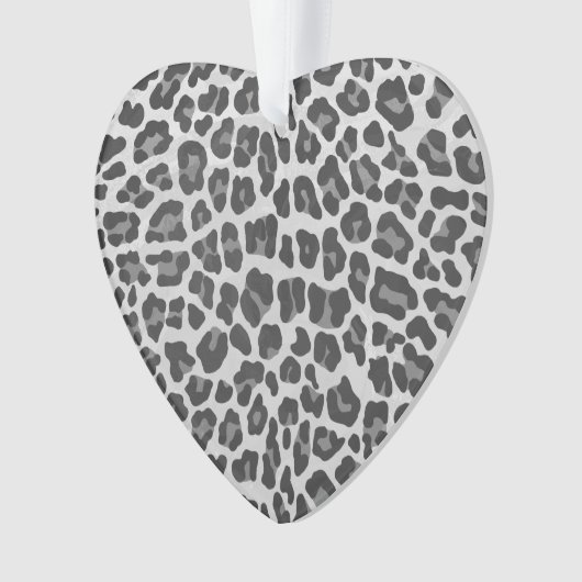 Leopard Gray and Light Gray Print Ornament (Vorderseite)
