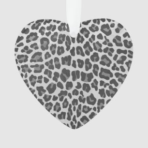 Leopard Gray and Light Gray Print Ornament