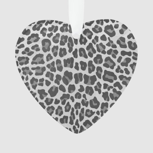 Leopard Gray and Light Gray Print Ornament (Vorderseite)