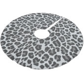 Leopard Gray and Light Gray Print Polyester Weihnachtsbaumdecke (Schrägansicht)
