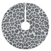 Leopard Gray and Light Gray Print Polyester Weihnachtsbaumdecke (Vorderseite)