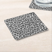 Leopard Gray and Light Gray Print Rechteckiger Pappuntersetzer (angewinkelt)