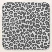 Leopard Gray and Light Gray Print Rechteckiger Pappuntersetzer (Vorderseite)