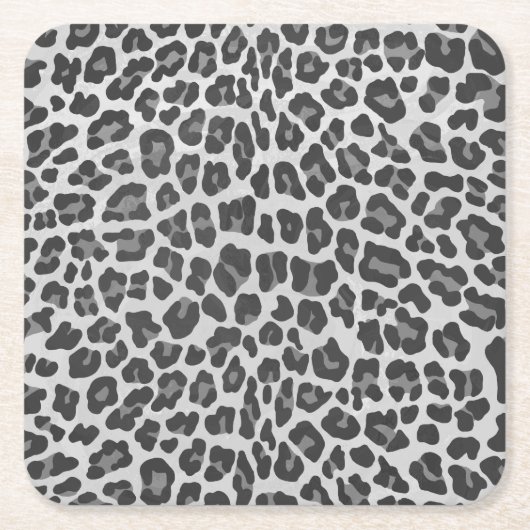 Leopard Gray and Light Gray Print Rechteckiger Pappuntersetzer (Vorderseite)