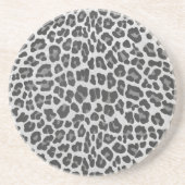 Leopard Gray and Light Gray Print Sandstein Untersetzer (Vorne)