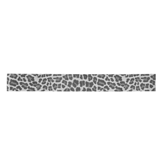 Leopard Gray and Light Gray Print Satinband (Vorderseite)