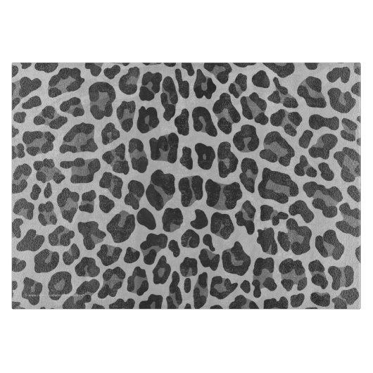 Leopard Gray and Light Gray Print Schneidebrett (Vorderseite)