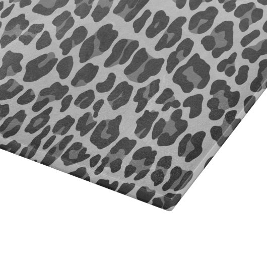 Leopard Gray and Light Gray Print Schneidebrett (Ecke)