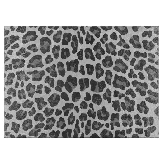 Leopard Gray and Light Gray Print Schneidebrett (Vorderseite)