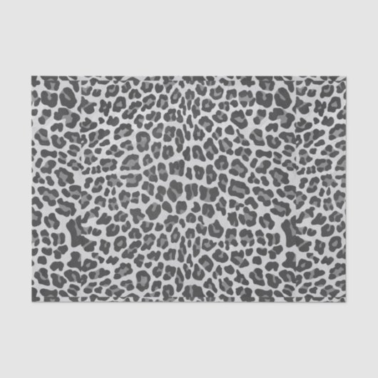 Leopard Gray and Light Gray Print Seidenpapier (Vorderseite)