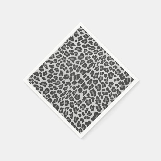 Leopard Gray and Light Gray Print Serviette (Ecke)