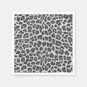Leopard Gray and Light Gray Print Serviette (Vorderseite)