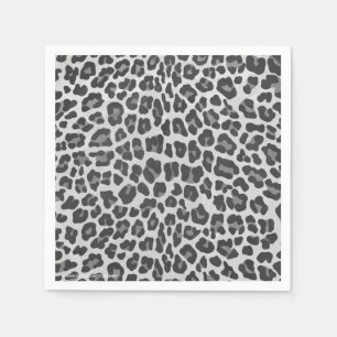 Leopard Gray and Light Gray Print Serviette