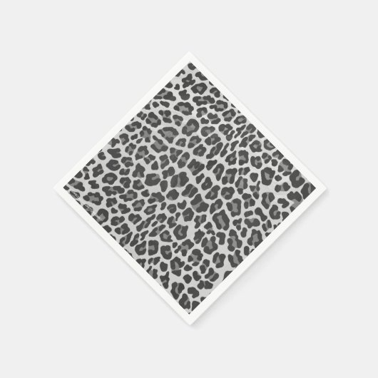 Leopard Gray and Light Gray Print Serviette (Ecke)