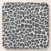 Leopard Gray and Light Gray Print Untersetzer (Vorderseite)