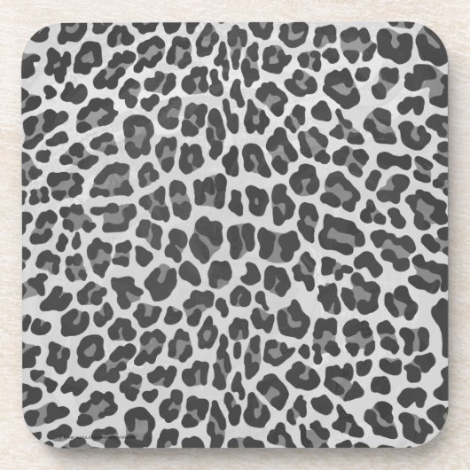Leopard Gray and Light Gray Print Untersetzer (Vorderseite)