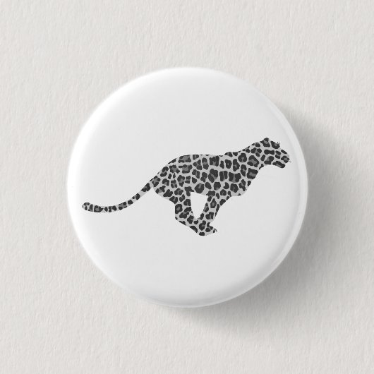 Leopard Gray and Light Gray Silhouette Button (Vorderseite)