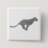 Leopard Gray and Light Gray Silhouette Button (Vorderseite)